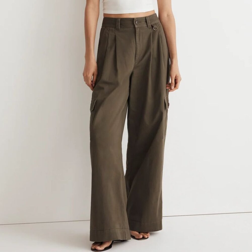Madewell Olive Wide-Leg Cargo Pants